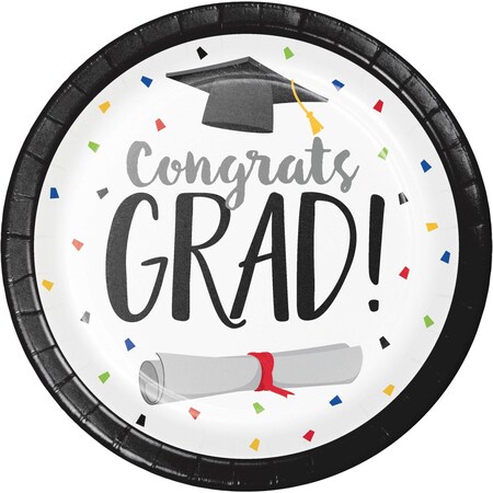 Creative Converting 9" Graduation Fun Paper Plates PK96, 96PK 356607